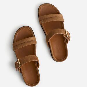 Madewell The Dara Double-Strap Slide Sandal in Aged Cognac, Size 5